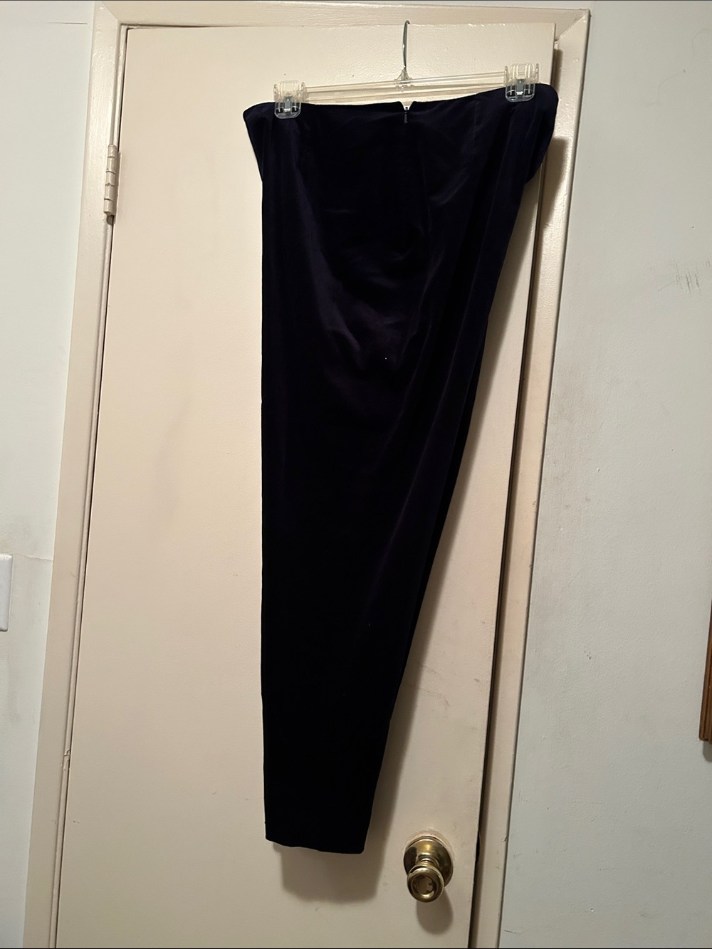 Ellen Tracy Navy Velvet Tapered Dress Pants